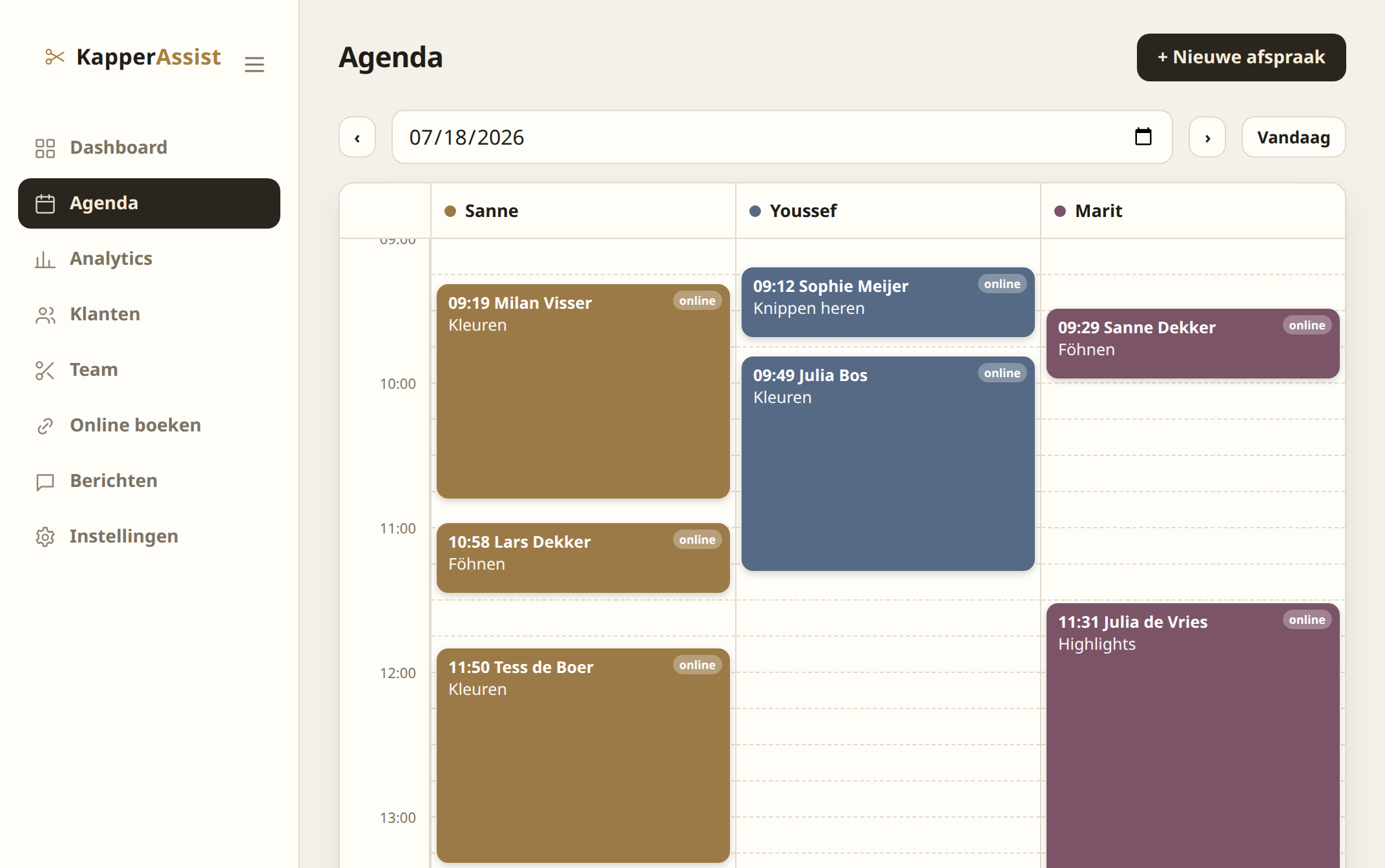 Agenda per kapper